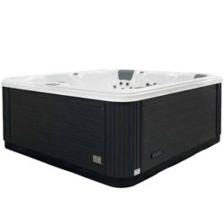 ASTRAL POOL - SPA MAGUANA 5 PLACES 64 JETS GRIS ANTHRACITE + COUVERTURE + ESCALIER + HOUSSE