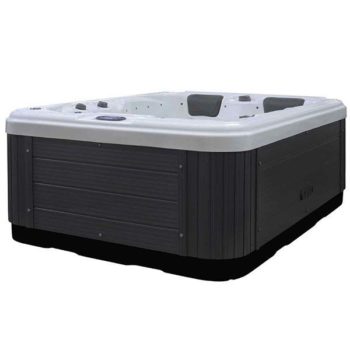 ASTRAL POOL - SPA MIRANA 3 PLACES 38 JETS GRIS ANTHRACITE COUVERTURE + ESCALIER
