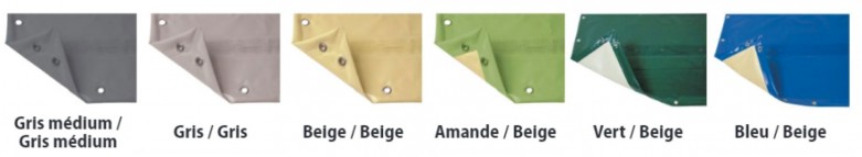Coloris disponibles pour la couverture opaque Intersup Luxe Fluidra