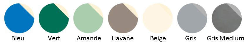 Coloris disponibles pour la couverture à barres Evo Fluidra