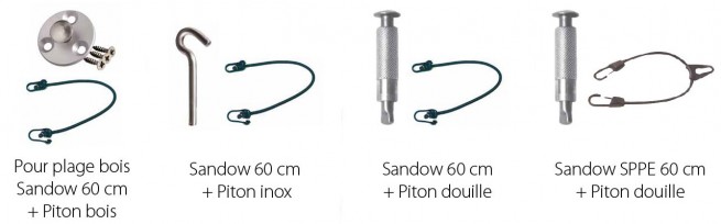 Fixations sandow et pitons du filet Tenora Fluidra
